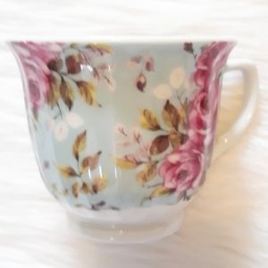 Blue & pink floral teacup